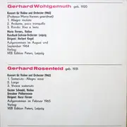 LP - Gerhard Wohlgemuth / Gerhard Rosenfeld - Konzert Für Violine Und Orchester (1963) / Konzert Für Violine Und Orchester (1963)