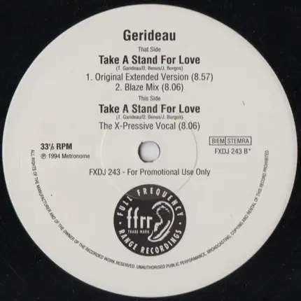 Gerideau - Take A Stand For Love