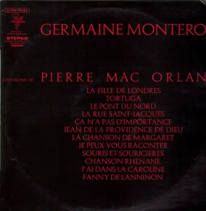 Germaine Montero - Chansons de Pierre Mac Orlan