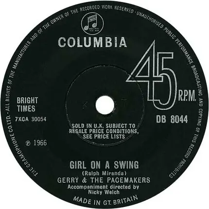 Gerry & The Pacemakers - Girl on a Swing