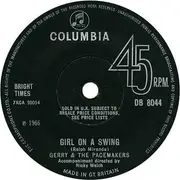 7inch Vinyl Single - Gerry & The Pacemakers - Girl On A Swing - Company Sleeve