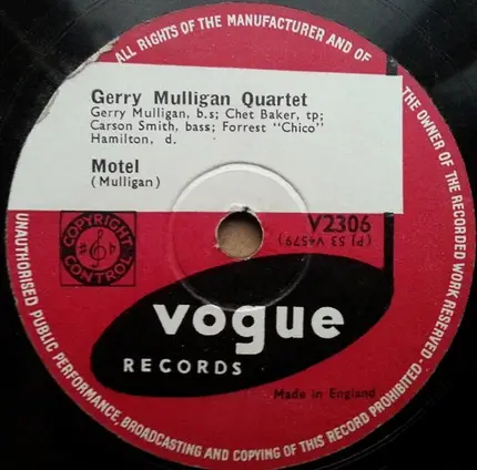 Gerry Mulligan Quartet - Motel / Makin' Whoopee