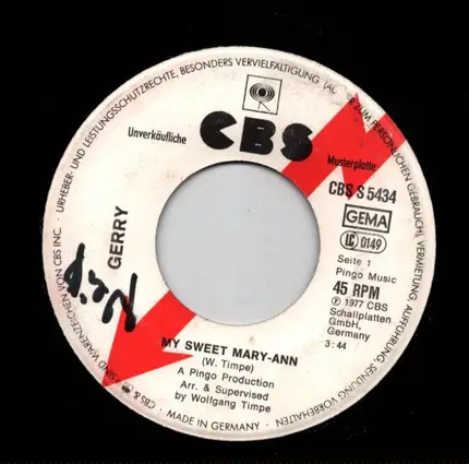 Gerry - My Sweet Mary-Ann / Smile, Little Girl