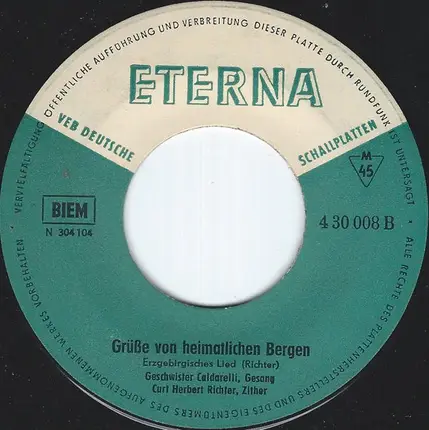 Geschwister Caldarelli , Curt-Herbert Richter - S' Is Feierobnd / Grüße Von Heimatlichen Bergen