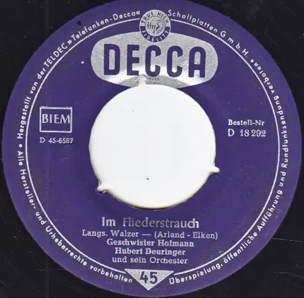 Geschwister Hofmann - Die Rosen Der Heimat / Im Fliederstrauch