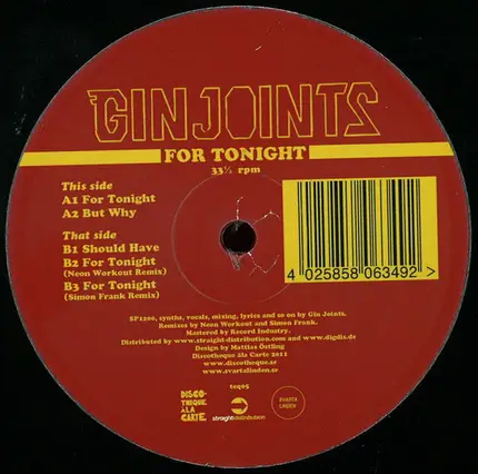 Gin Joints - For Tonight