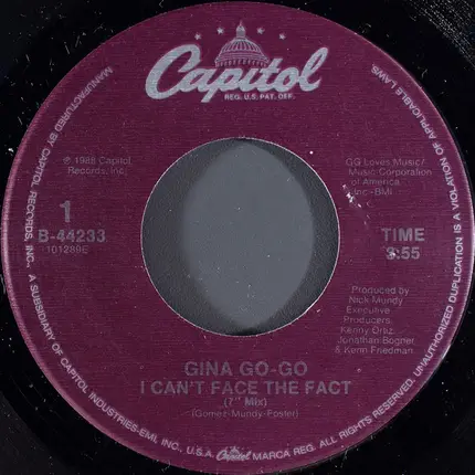 Gina Go-Go - I Can't Face The Fact