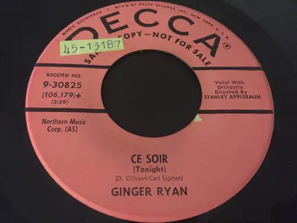 Ginger Ryan - Every Night When The Sun Goes In / Ce Soir