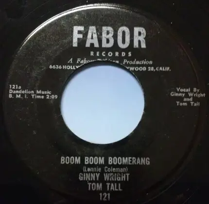 Ginny Wright , Tom Tall - Boom Boom Boomerang / Out Of Line