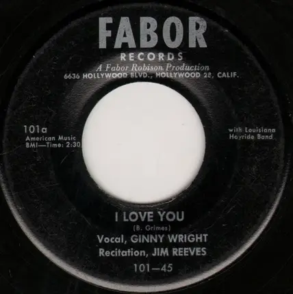 Ginny Wright - I Love You / I Want You Yes (You Want Me No)