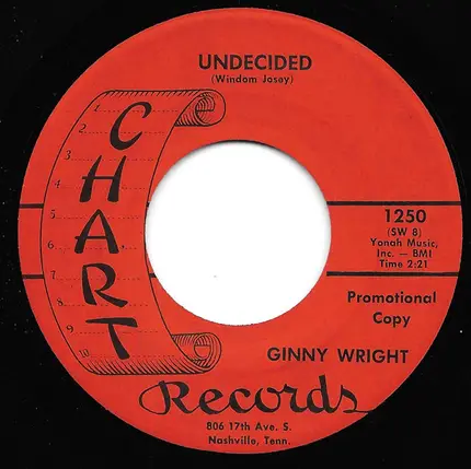 Ginny Wright - (The Answer To) The Bridge Washed Out / Undecided