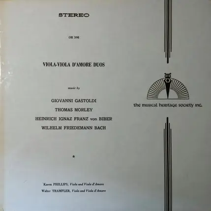 Giovanni Gastoldi / Thomas Morley / Heinrich Ignaz Franz von Biber a.o. - Viola-Viola D' Amore Duos