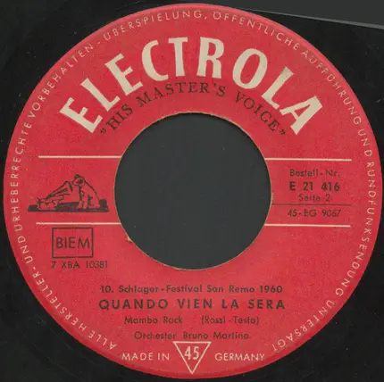 Gian Costello Mit Orchestra Angelo Giacomazzi, Orchestra Bruno Martino - Romantica / Quando Vien La Sera