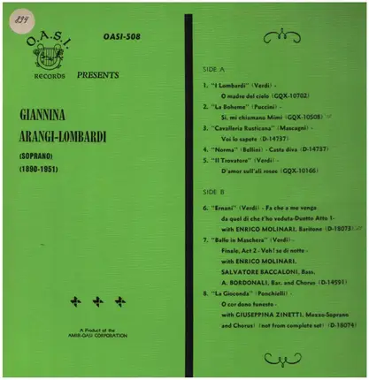 Giannina Arangi-Lombardi - Operatic Recital