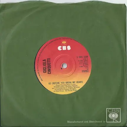 Gigliola Cinquetti - Go (Before You Break My Heart)