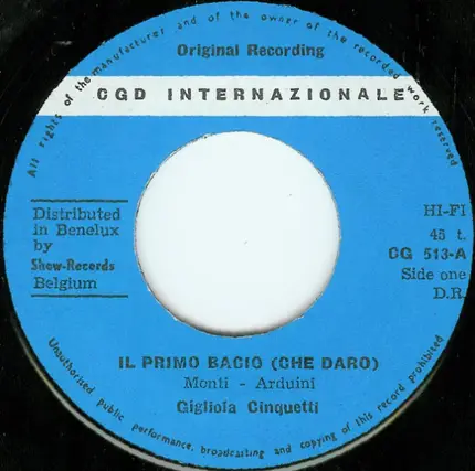 Gigliola Cinquetti - Il Primo Bacio / Non E' Niente