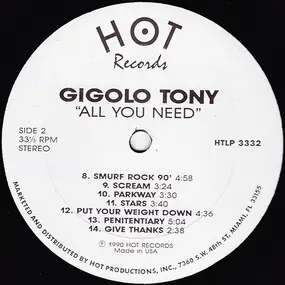 Gigolo Tony - All You Need