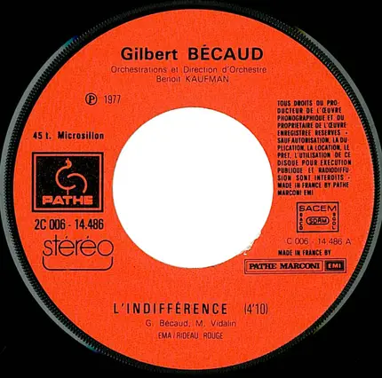 Gilbert Bécaud - L'Indifference