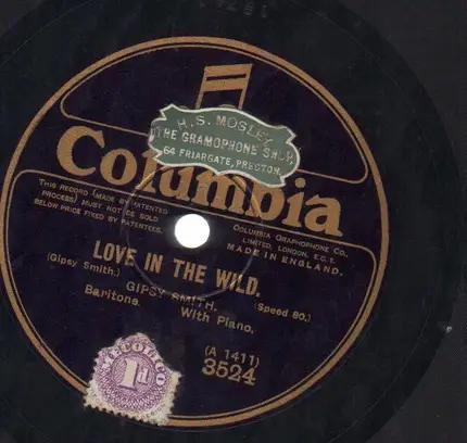 Gipsy Smith - Love In The Wild / My Garden Of Memory