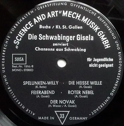 Gisela Jonas - Die Schwabinger Gisela Serviert Chansons