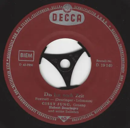 Gissy Jung - Das Hat Noch Zeit / Denn Du Hast Mehr