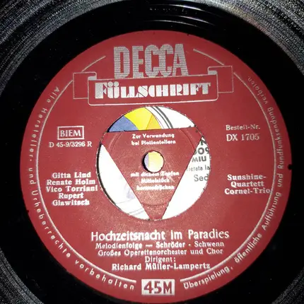 Gitta Lind , Renate Holm , Vico Torriani , Rupert Glawitsch , Sunshine-Quartett , Cornel-Trio - Viktoria Und Ihr Husar - Hochzeitsnacht Im Paradies