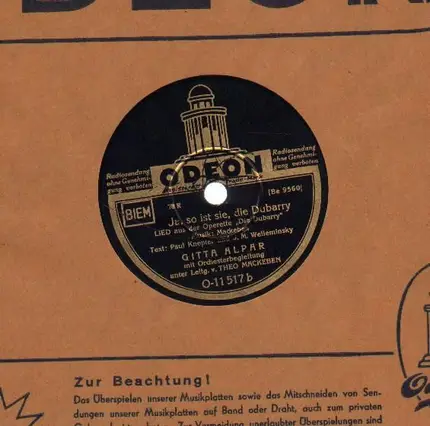 Gitta Alpar - Ich schenk mein Herz/ Ja, so ist sie, die Dubarry
