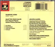 CD - Giuseppe Verdi - Radiokören & Kammarkören , Berliner Philharmoniker , Arleen Auger , Riccardo Muti - Quattro Pezzi Sacri - Four Sacred Pieces