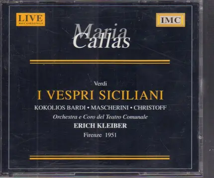 Giuseppe Verdi , Maria Callas , Erich Kleiber , Giorgio Bardi Kokolios , Enzo Mascherini a.o. - I Vespri Siciliani