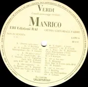 LP - Giuseppe Verdi - Grandi Personaggi Verdiani - Manrico