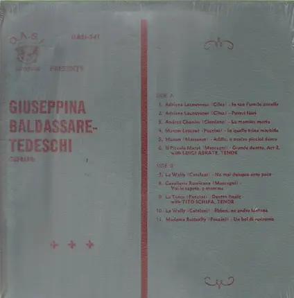 Giuseppina Baldassare-Tedeschi, Cilea, Giordano,.. - Soprano
