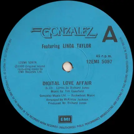 Gonzalez - Digital Love Affair / Disco Can't Go On For Ever