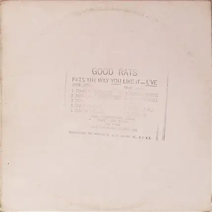 Good Rats - Rats The Way You Like It - Live