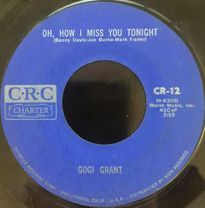 Gogi Grant - Here Comes Heartache Again / Oh, How I Miss You Tonight