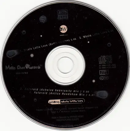 Goldbug - Whole lotta love/Asteroid (2 versions each, 1996)