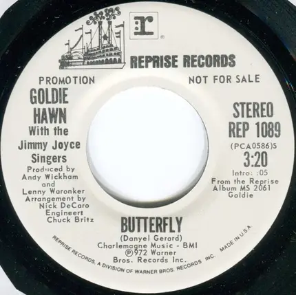 Goldie Hawn With The Jimmy Joyce Singers - Butterfly