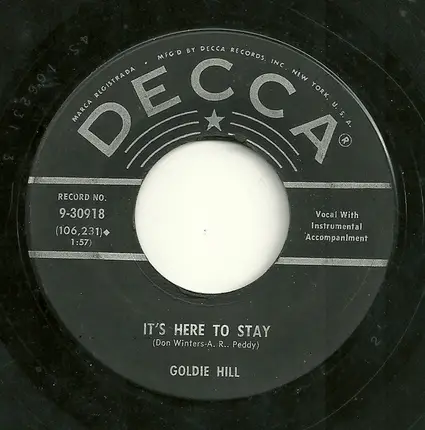 Goldie Hill - Honky Tonk Music / It's Here To Stay