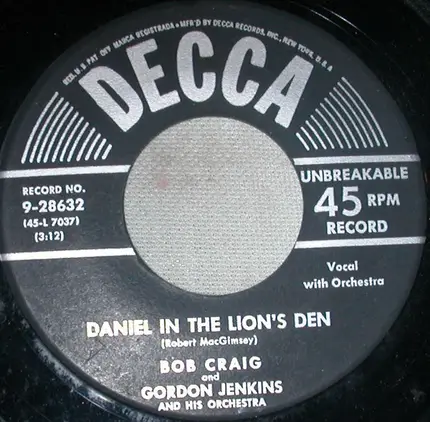 Gordon Jenkins And His Orchestra , Bob Craig - (I'm Afraid) The Masquerade Is Over