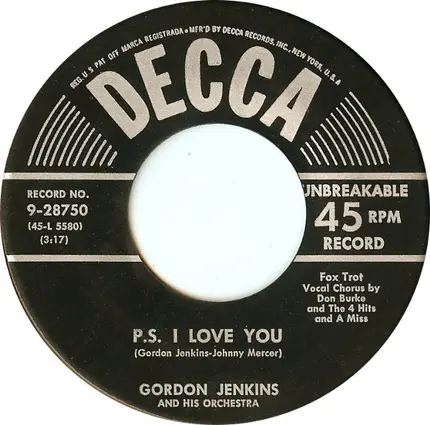 Gordon Jenkins and his Orchestra and Chorus - I Thought About Marie