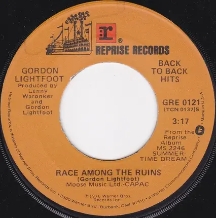 Gordon Lightfoot - The Wreck Of The Edmund Fitzgerald / Race Among The Ruins
