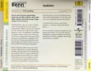 CD - Gottfried Benn , Will Quadflieg - Gedichte