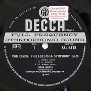 LP - von Einem / Schubert - 'Philadelphia Symphony' / Symphony No.8 'Unfinished' - FFSS / Wide Band Groove