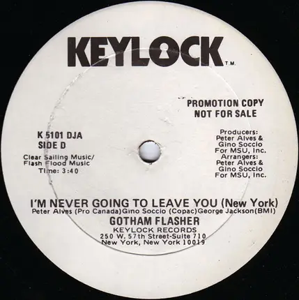 Gotham Flasher - I'm Never Going To Leave You (New York)