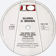 12inch Vinyl Single - Gloria D. Brown - The More They Knock The More I Love You