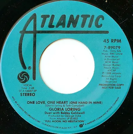 Gloria Loring Featuring Bobby Caldwell - One Love, One Heart (One Hand In Mine)