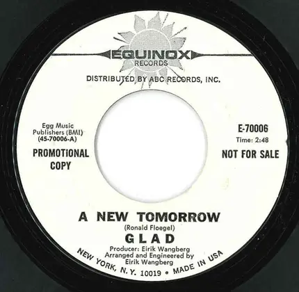 Glad - A New Tomorrow / Pickin' Up The Pieces