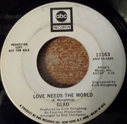Glad - Johnny Silver's Ride / Love Needs The World