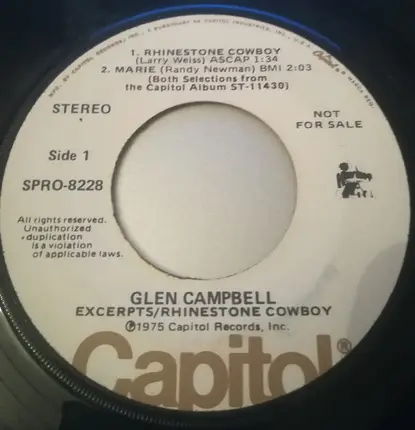 Glen Campbell - Excerpts / Rhinestone Cowboy