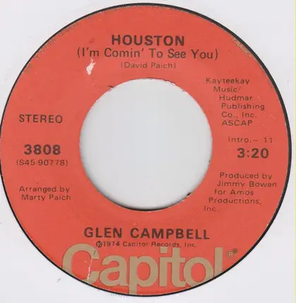Glen Campbell - Houston (I'm Comin' to See You)