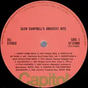 LP - Glen Campbell - Glen Campbells Greatest Hits - Orange Labels